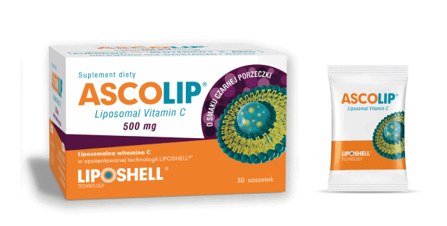 ASCOLIP® liposomalna witamina C 500 mg o smaku czarnej porzeczki 30 saszetek