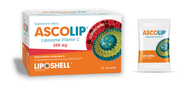 ASCOLIP® liposomalna witamina C 500 mg o smaku wiśni 30 saszetek