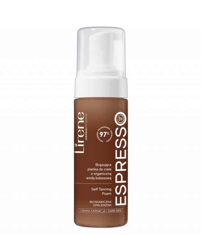 LIRENE PERFECT TAN Brązująca pianka do ciała z organiczną wodą kokosową Espresso 150 ml