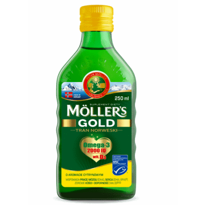 MOLLER’S Tran norweski cytrynowy GOLD 250ml