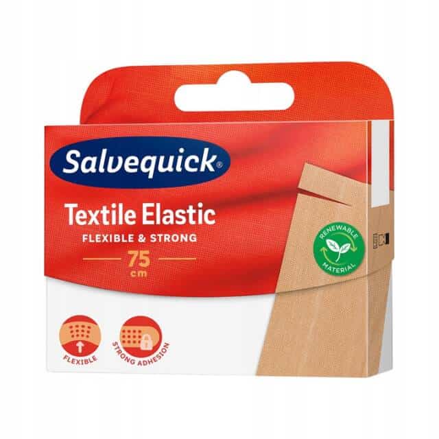 SALVEQUICK Textile Elastic – Mocno przylegający plaster 75cm x 6cm