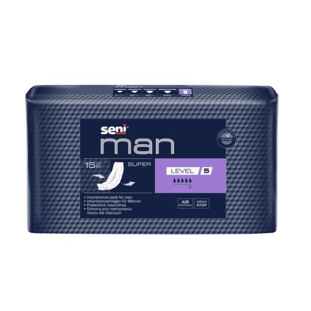 SENI Wkładki urologiczne dla mężczyzn MAN SUPER LEVEL 5 15 sztuk