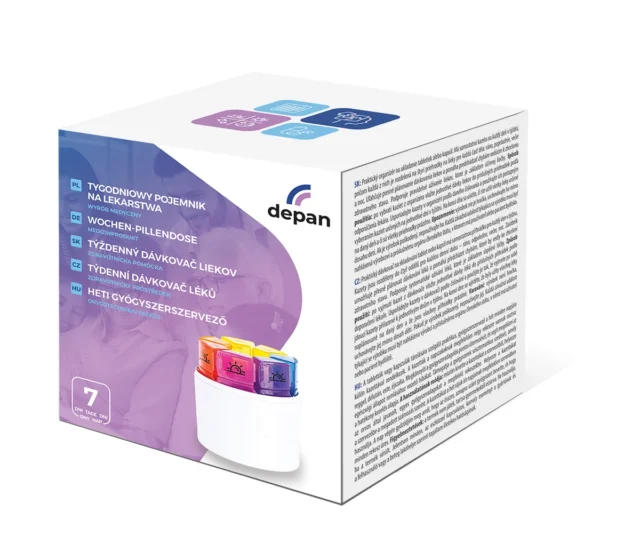 DEPAN Pojemnik tygodniowy na lekarstwa – okrągły