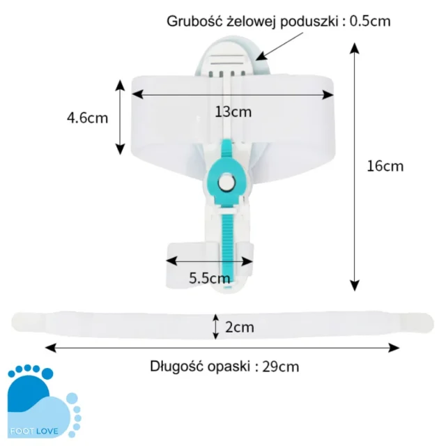 FOOTLOVE Korektor regulowany na haluksy – aparat palucha koślawego N31