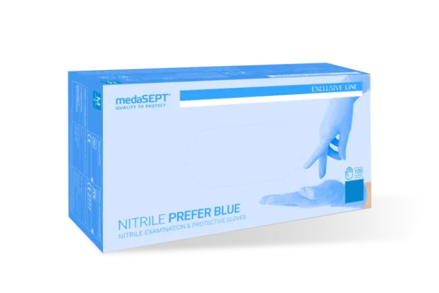 MEDASEPT Rękawiczki nitrylowe NITRILE PREFER BLUE 100 sztuk