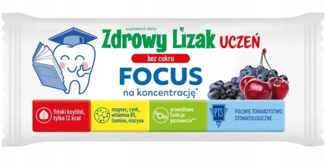 STARPHARMA Zdrowy lizak UCZEŃ FOCUS o smaku wiśnia i jagoda