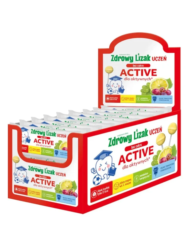 STARPHARMA Zdrowy lizak UCZEŃ ACTIVE o smaku winogrona i cytryna
