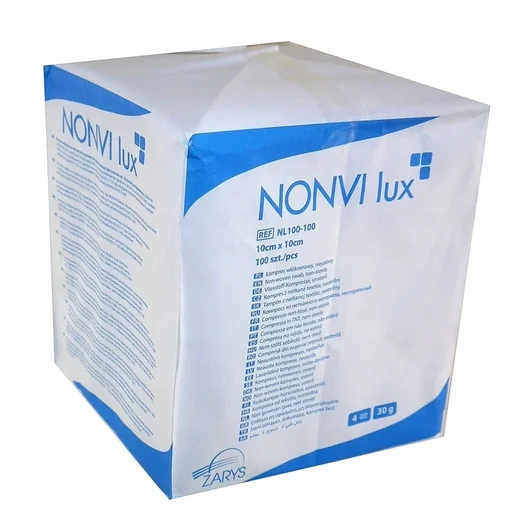ZARYS Kompresy z włókniny niejałowe NONVI LUX 30G 4W 7,5×7,5cm 100 sztuk