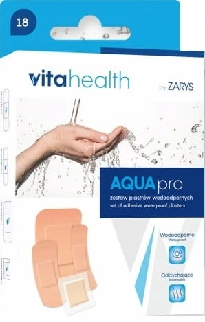 ZARYS Zestaw plastrów wodoodpornych VITAHEALTH AQUAPRO 18 sztuk