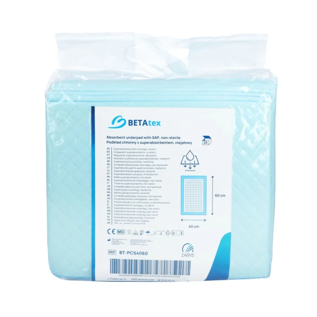 ZARYS Podkład chłonny z super absorbentem niejałowy BETATEX 40x60cm 25 sztuk