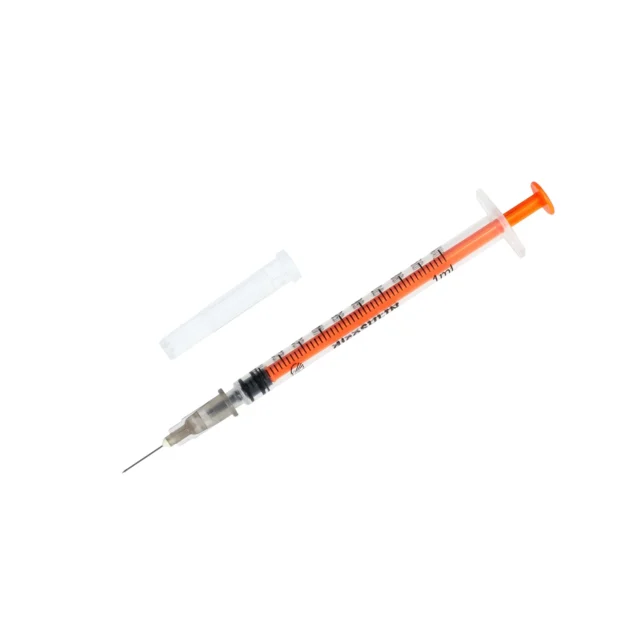 ZARYS Strzykawka insulinowa z igłą 0,4mmx13mm 100 IU sterylna DICOSULIN 1ml Pomarańczowa 100 sztuk