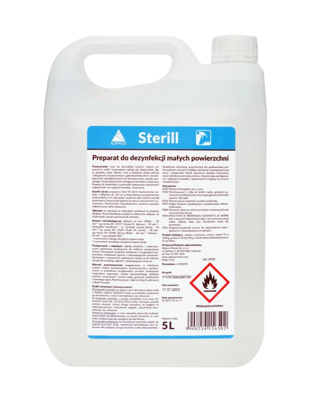 ALPINUS Płyn do dezynfekcji powierzchni i sprzętu STERILL