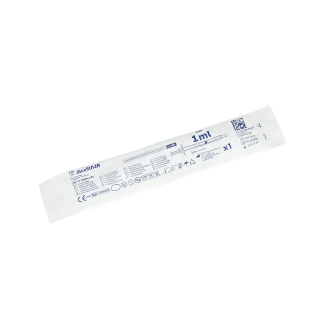 ZARYS Strzykawka insulinowa z igłą 0,4mmx13mm 100 IU sterylna DICOSULIN 1ml Pomarańczowa 100 sztuk