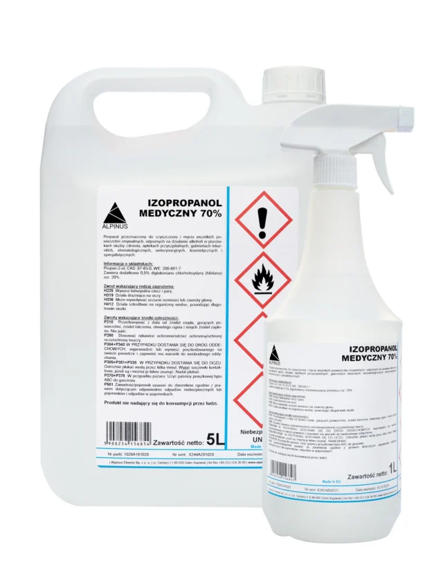 ALPINUS Preparart do czyszczenia i mycia powierzchni IZOPROPANOL MEDYCZNY 70%