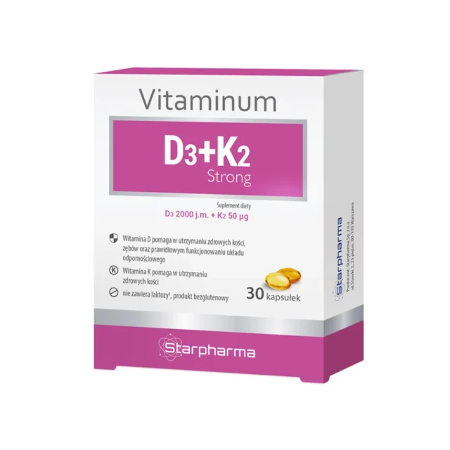 STARPHARMA VITAMINUM D3 + K2 STRONG 30 kapsułek