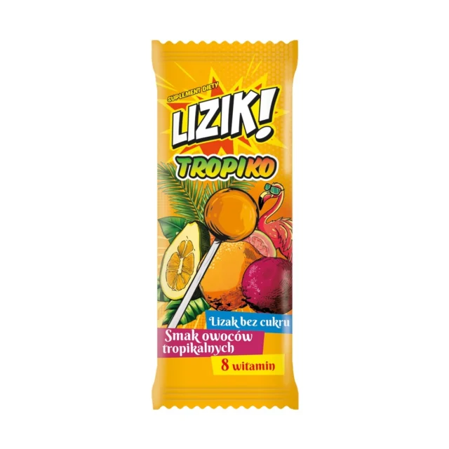 STARPHARMA Lizak bez cukru o smaku owoców tropikalnych LIZIK! TROPIKO