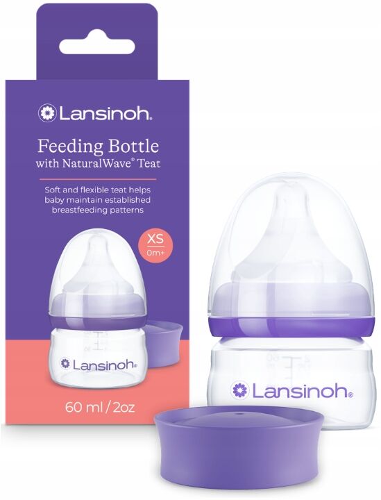 LANSINOH Butelka ze smoczkiem o bardzo wolnym przepływie NATURAL WAVE 60 ml