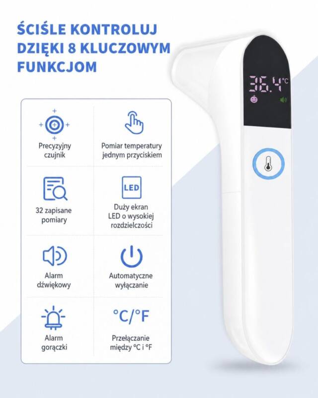 REHAMED Termometr bezdotykowy do czoła i ucha MDI231