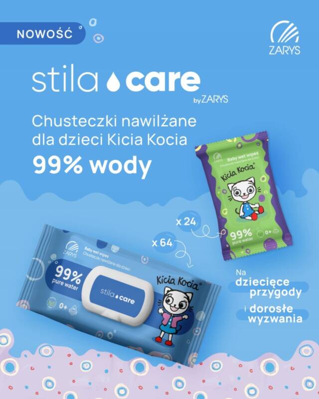 ZARYS Chusteczki nawilżane dla dzieci KICI KOCIA 24 sztuki