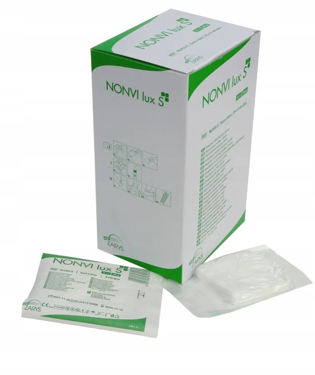 ZARYS Kompresy z włókniny jałowe NONVI LUX S 30G 4W 5cmx5cmx5szt 125 sztuk