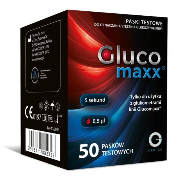 GENEXO Paski do glukometrów GLUCOMAXX 50 sztuk