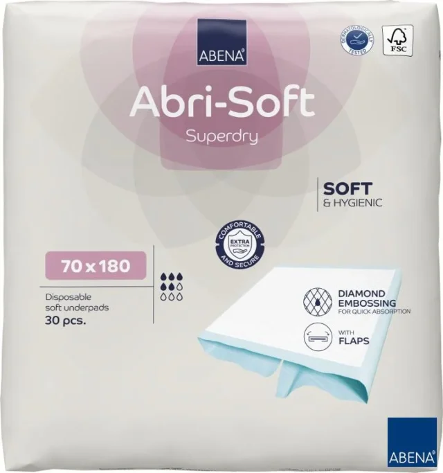 ABENA Podkłady higieniczne ABRI-SOFT SUPERDRY 70×180 30 sztuk
